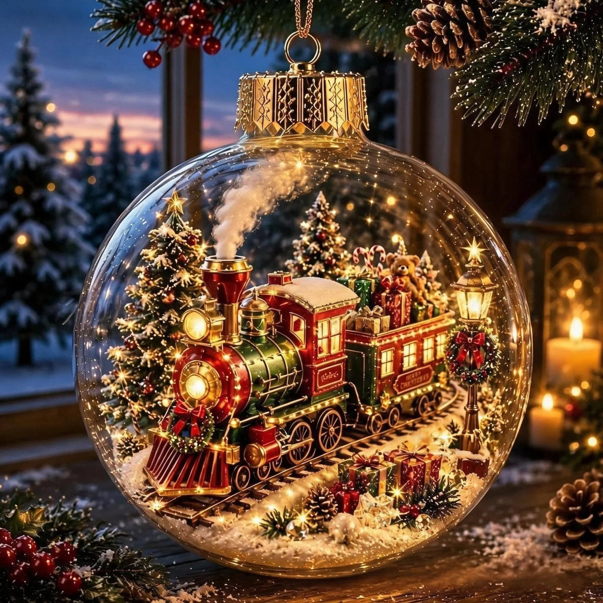 🌸Glowing Christmas Diorama Ornament