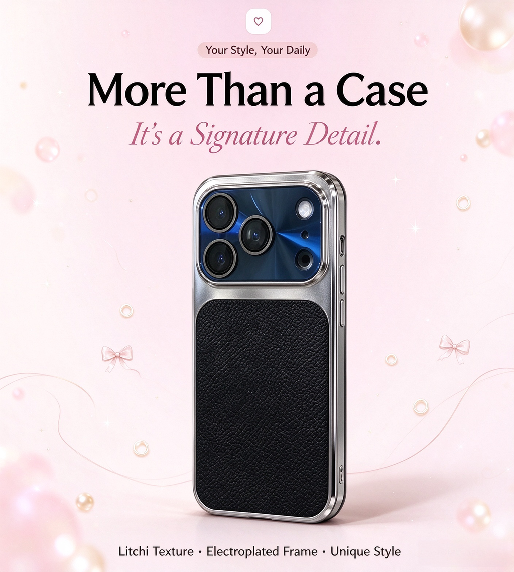 🔥Limited Sale🔥 Litchi Texture Electroplated Phone Case for iPhone 16 / iPhone 17