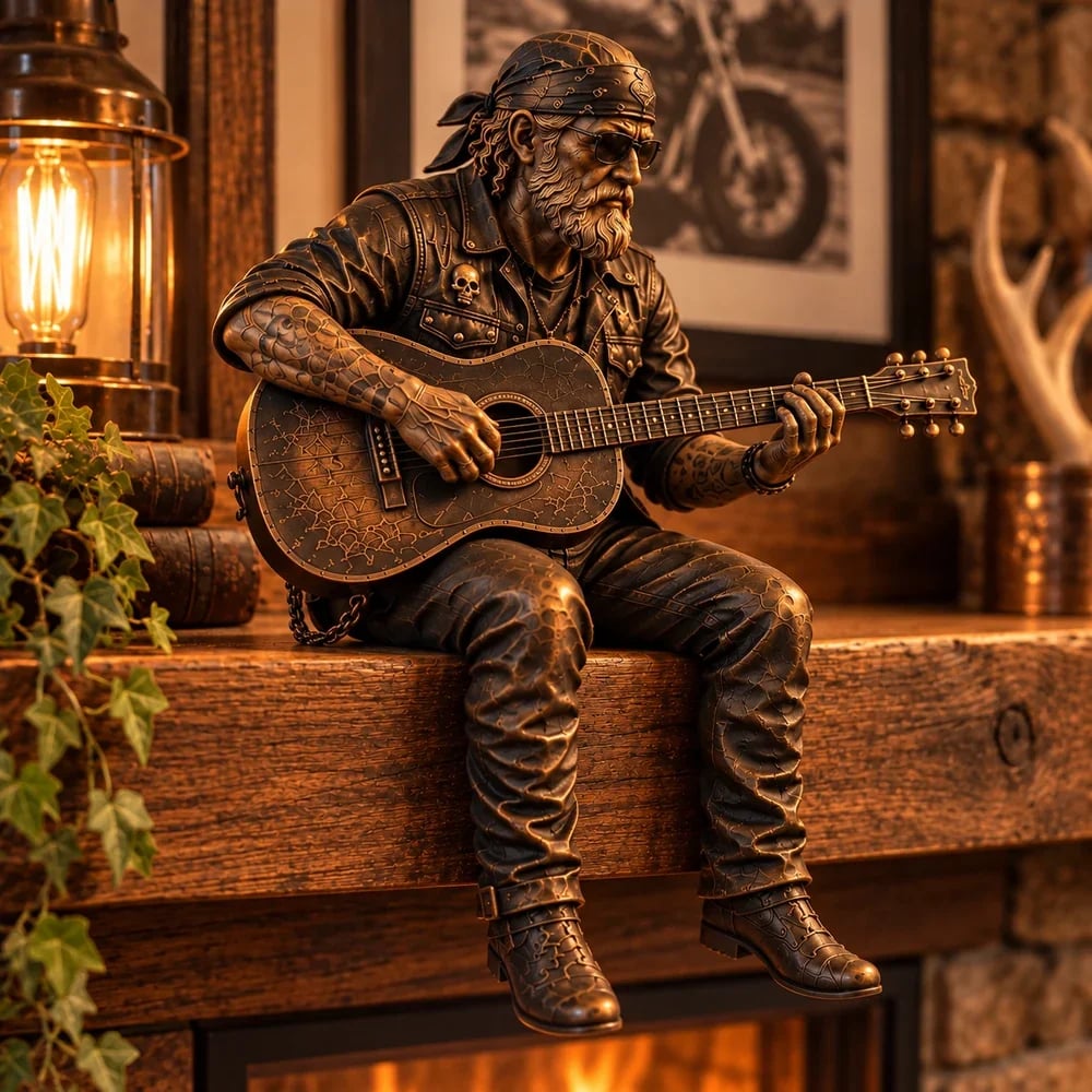 🏍️ Vintage Biker Soul Figurine