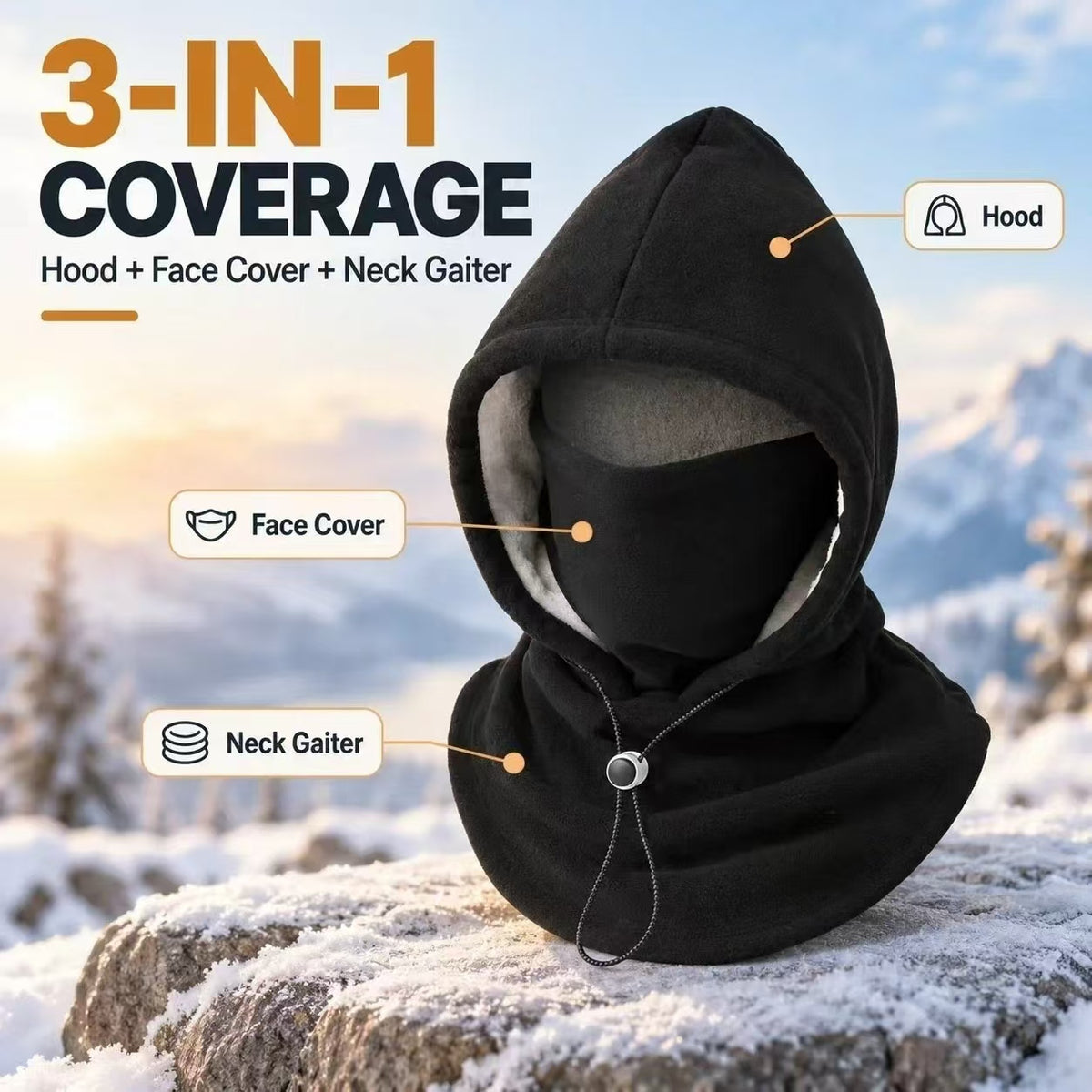 🔥 Up to 50% OFF – 🧣 Winter Fleece Balaclava | 3-in-1 Protection for Head, Face & Neck