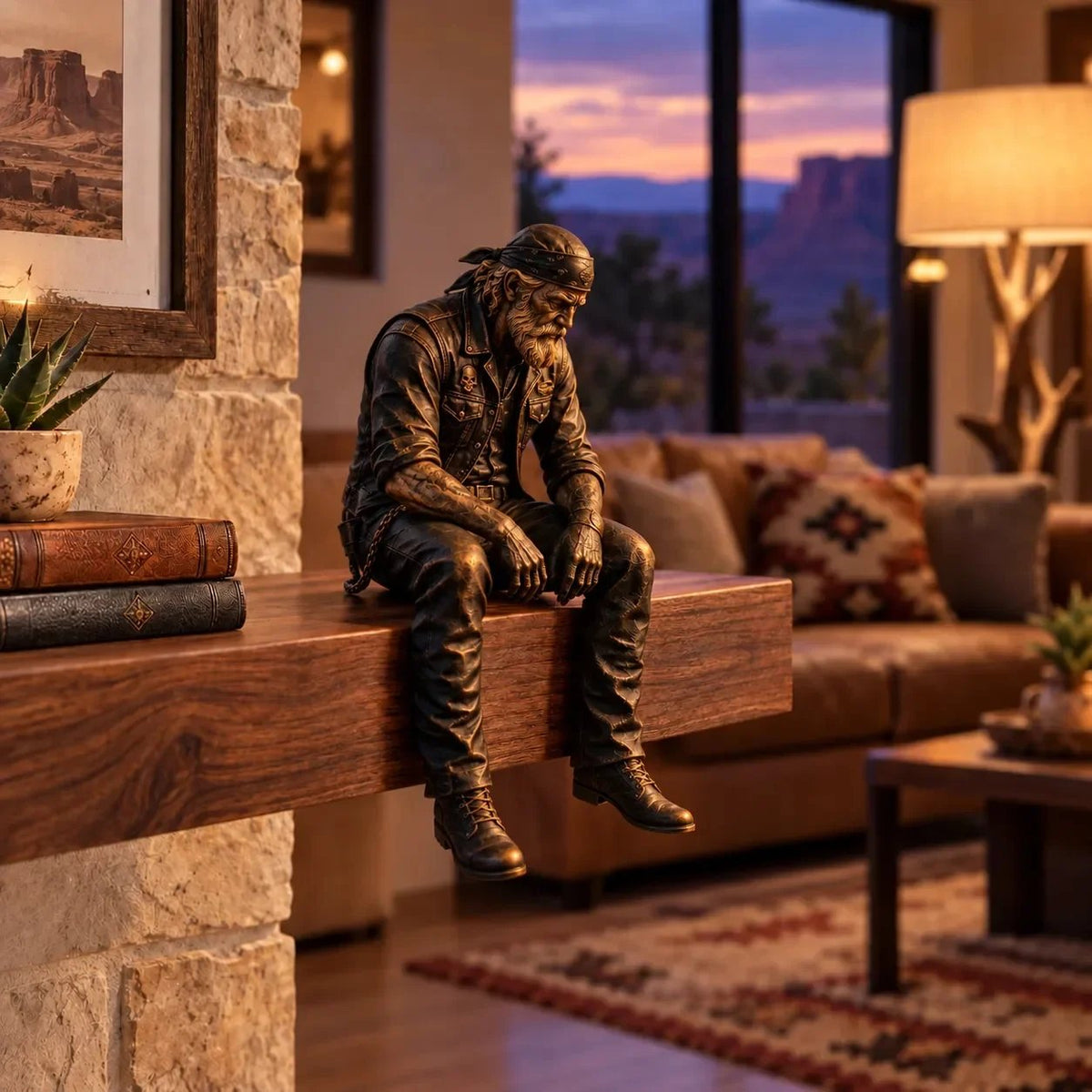 🏍️ Vintage Biker Soul Figurine
