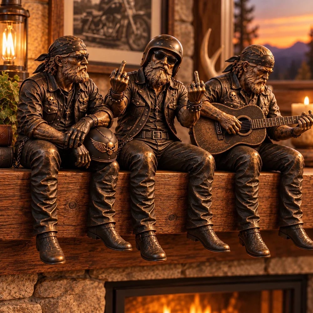 🏍️ Vintage Biker Soul Figurine