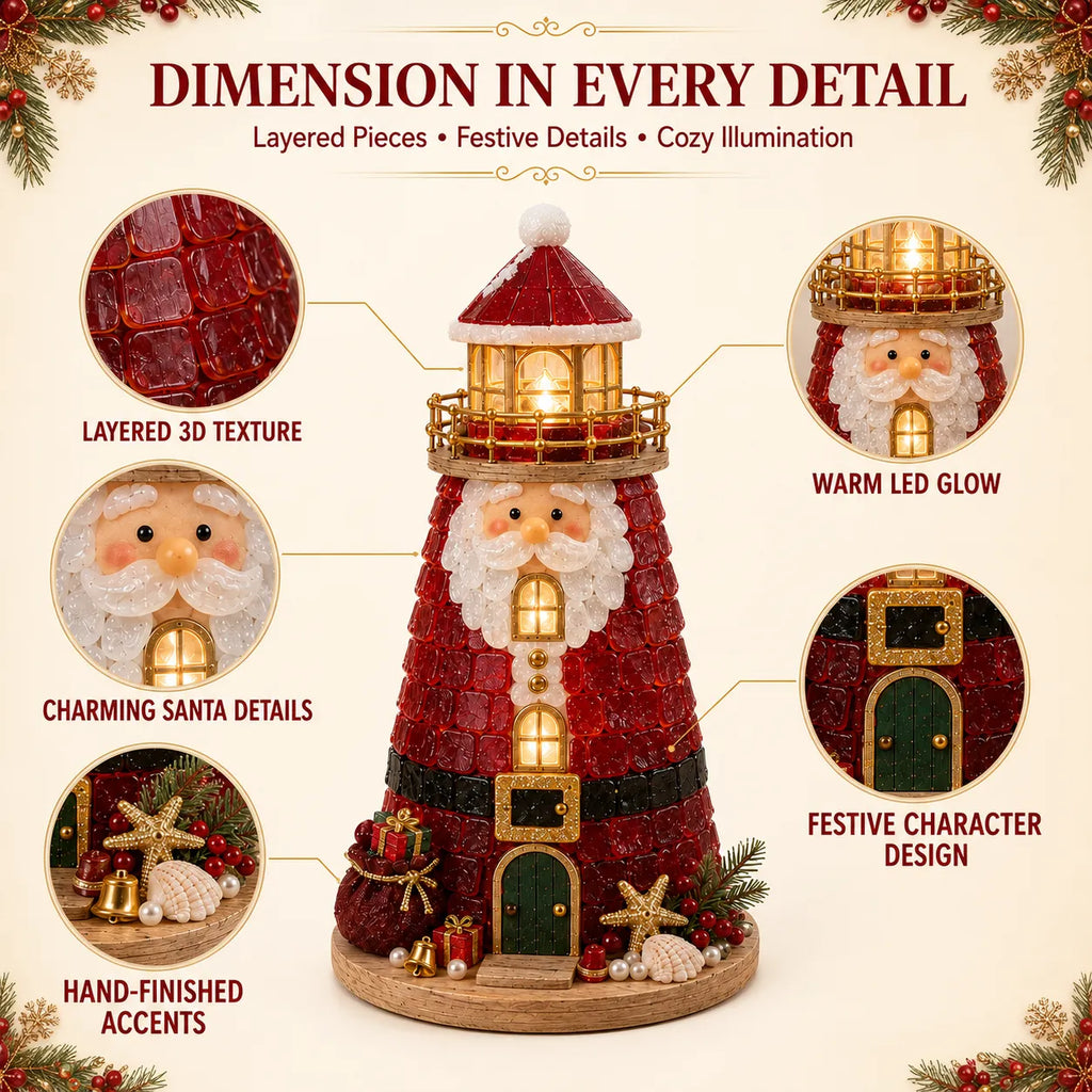 🎄 Beginner-Friendly DIY Light-Up Christmas Character Lighthouse Kit (Sea Glass Style)