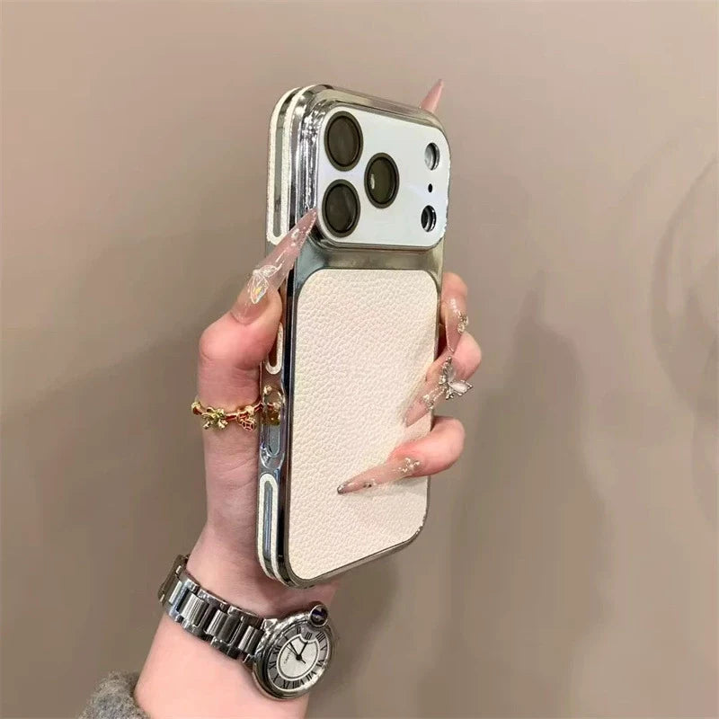 🔥Limited Sale🔥 Litchi Texture Electroplated Phone Case for iPhone 16 / iPhone 17