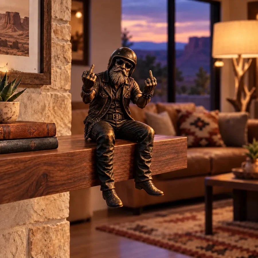 🏍️ Vintage Biker Soul Figurine