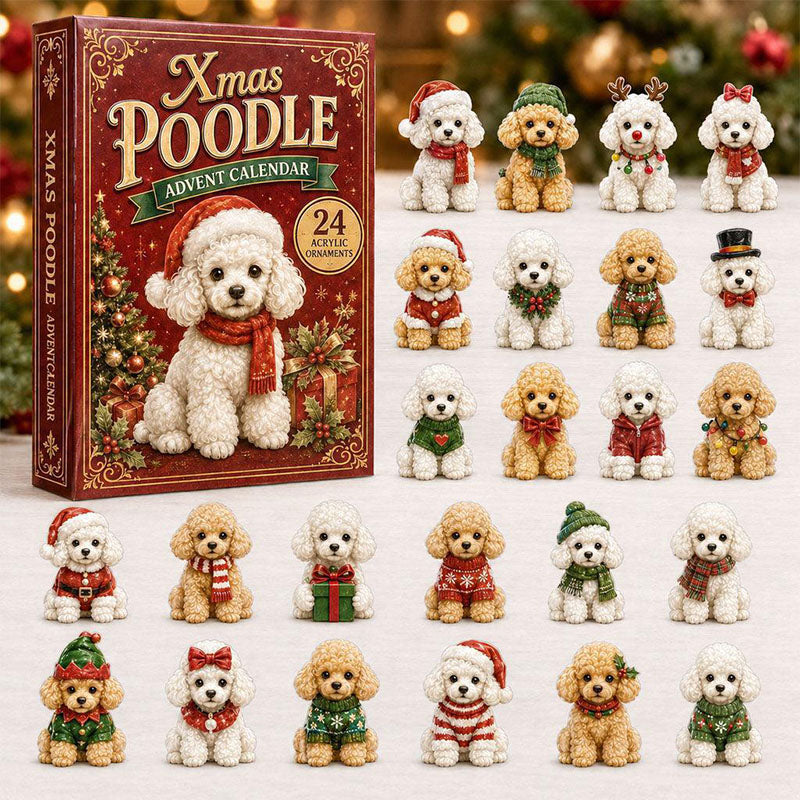 🎁24 Days Poodle Acrylic Ornament Advent Calendar