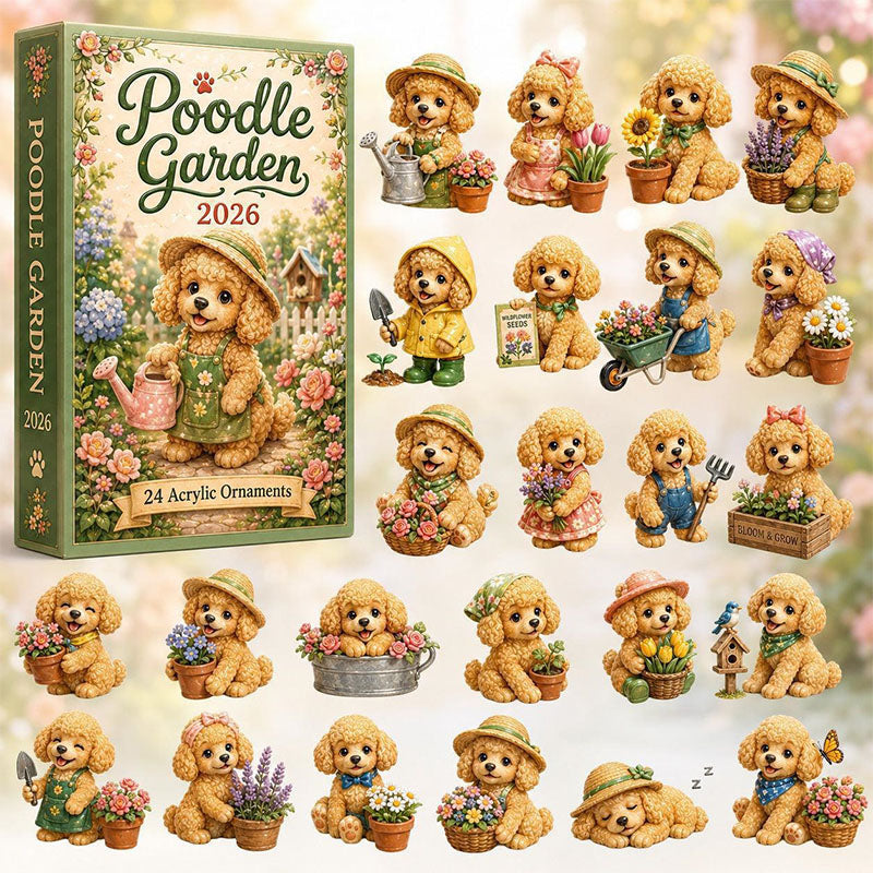 🎁24 Days Poodle Acrylic Ornament Advent Calendar