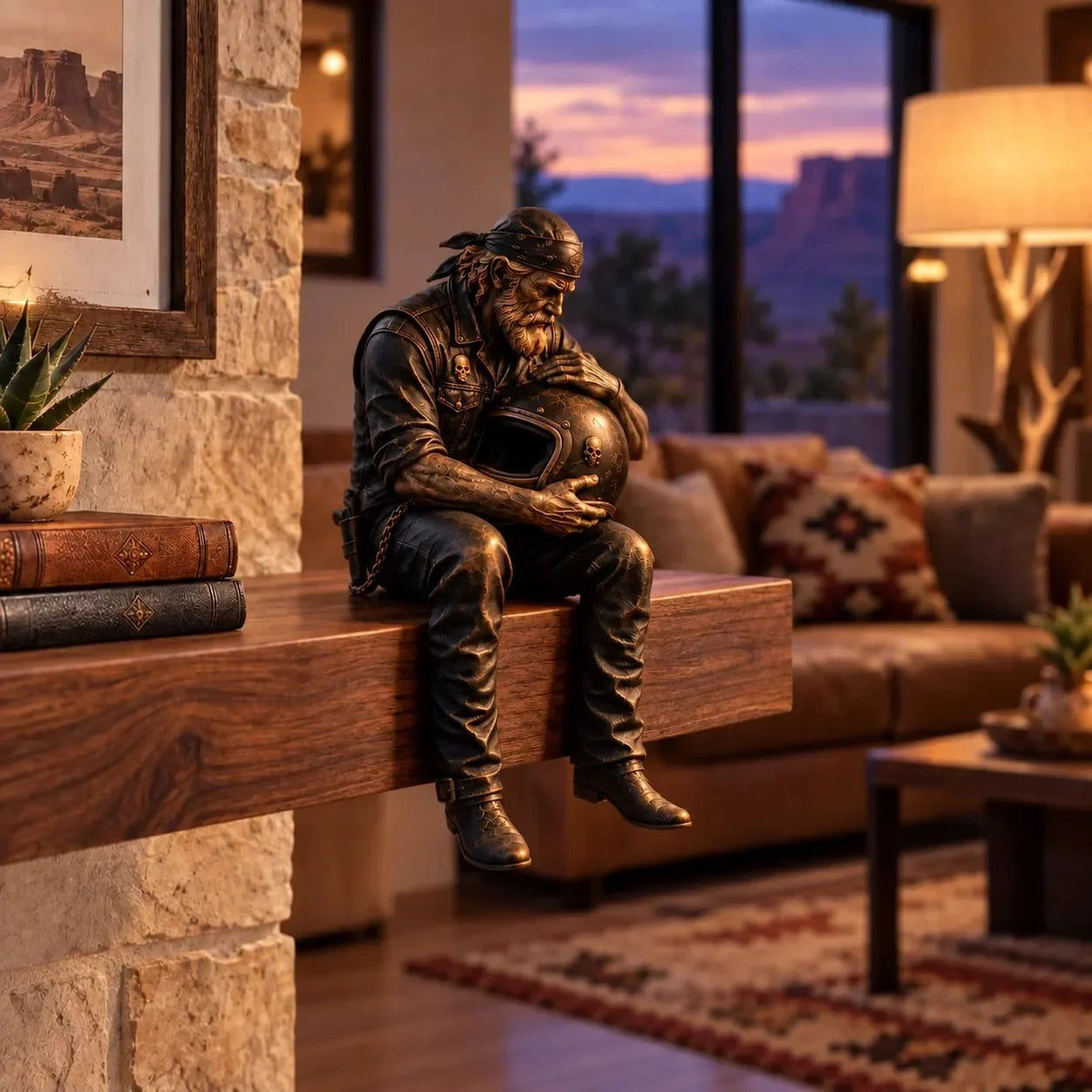 🏍️ Vintage Biker Soul Figurine