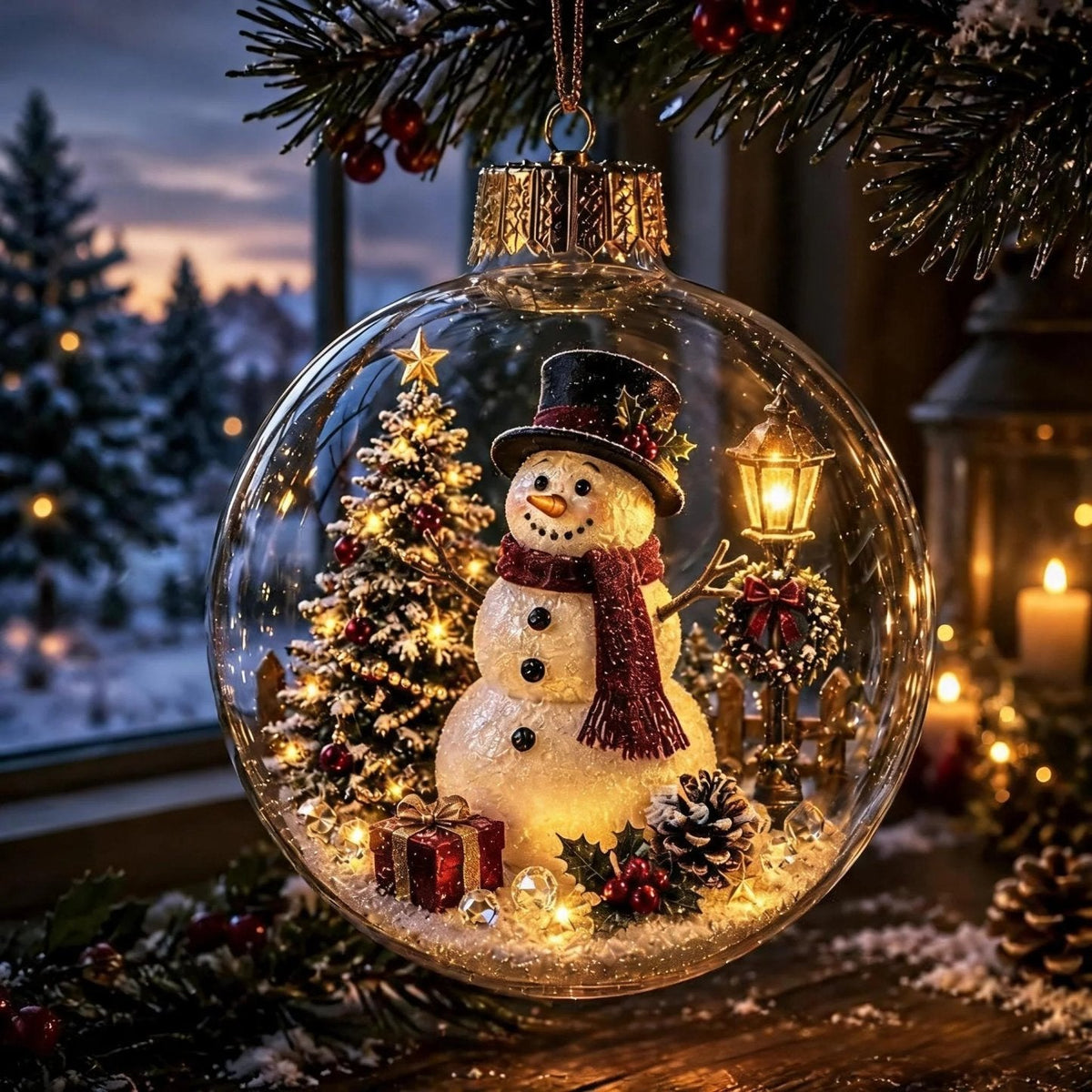 🌸Glowing Christmas Diorama Ornament