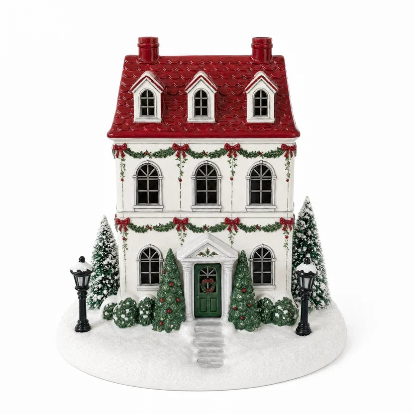🎄 Magical Christmas Cottage Aroma Diffuser – Light-Up Snowy House Holiday Decoration ✨