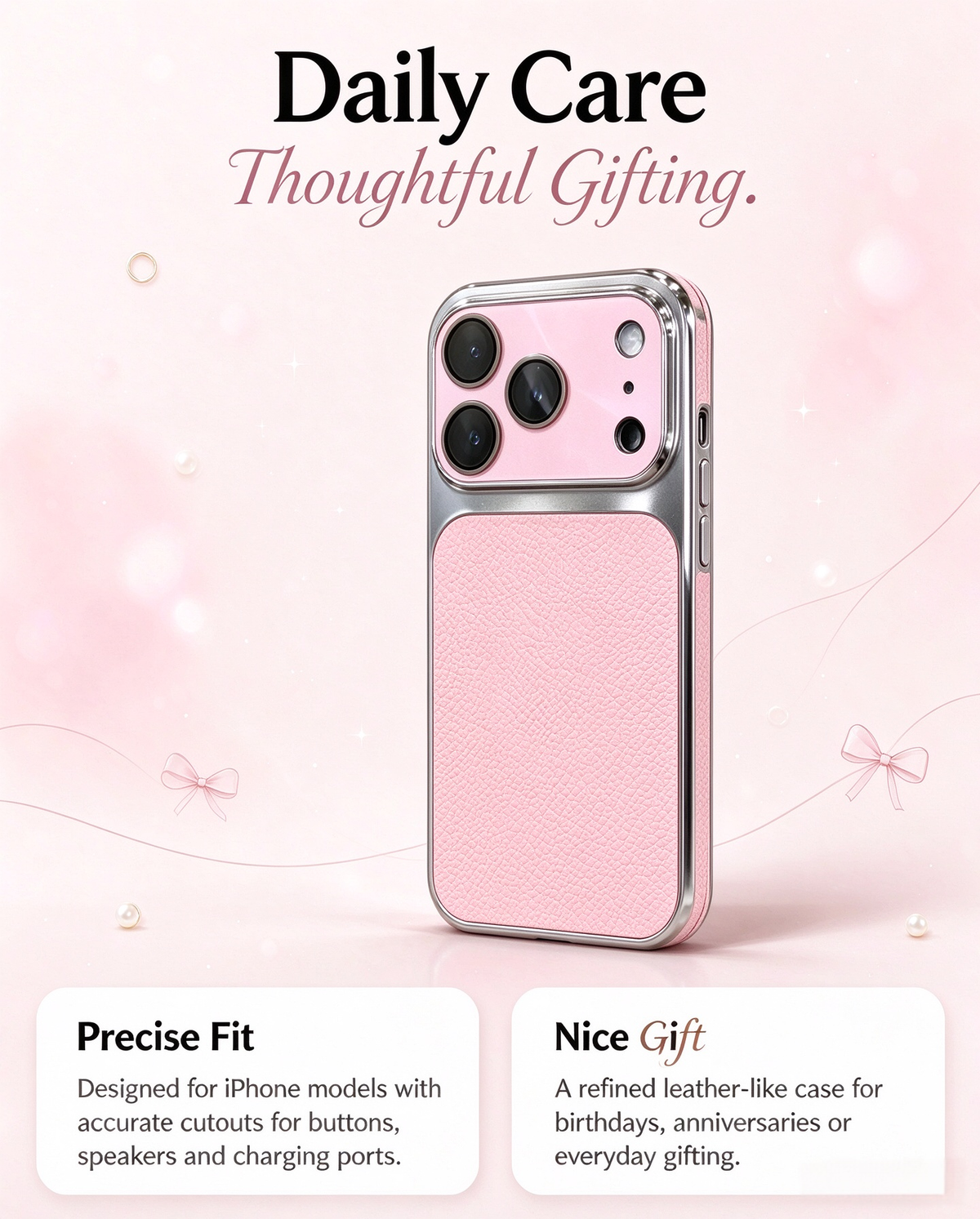 🔥Limited Sale🔥 Litchi Texture Electroplated Phone Case for iPhone 16 / iPhone 17