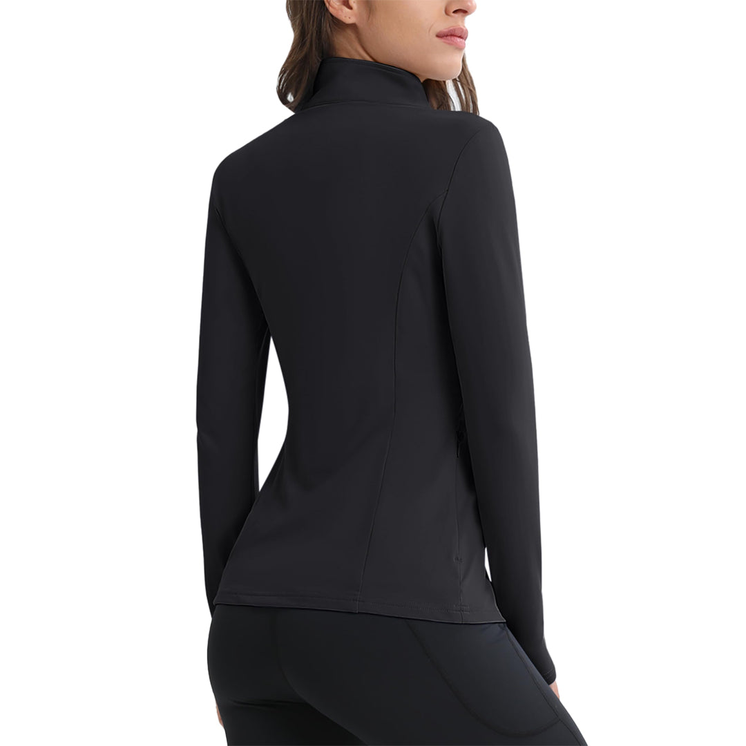 Women's Long Sleeve Quarter Zip Running Athletic Top