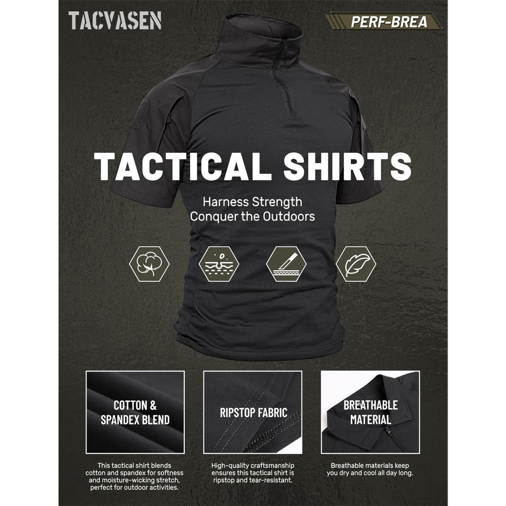 Men's Tactical Combat Shirt Ripstop Performance Tee