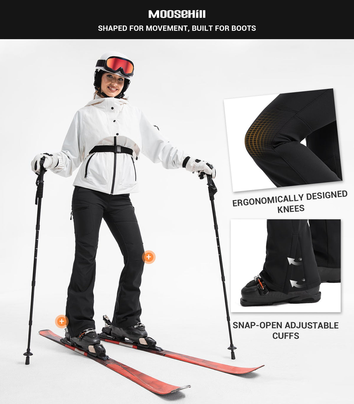 Women's Snow Ski Fleece lined Pants - SnowVenture W050