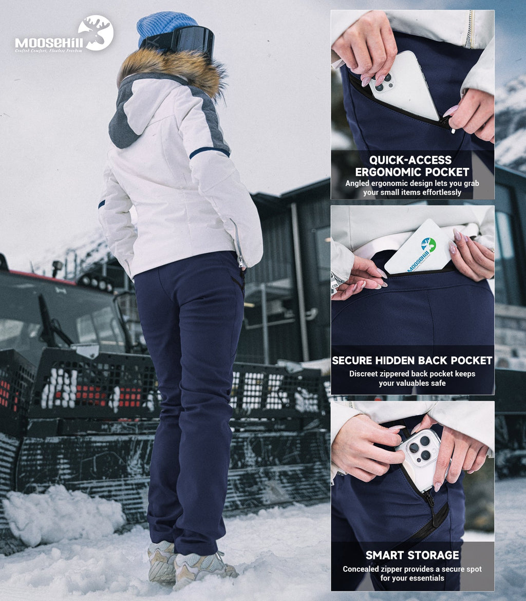 Women's Snow Ski Fleece lined Pants - SnowVenture W053