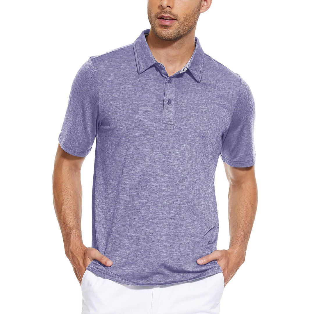 Men's Casual Polo Golf Shirts Quick Dry 3 Buttons
