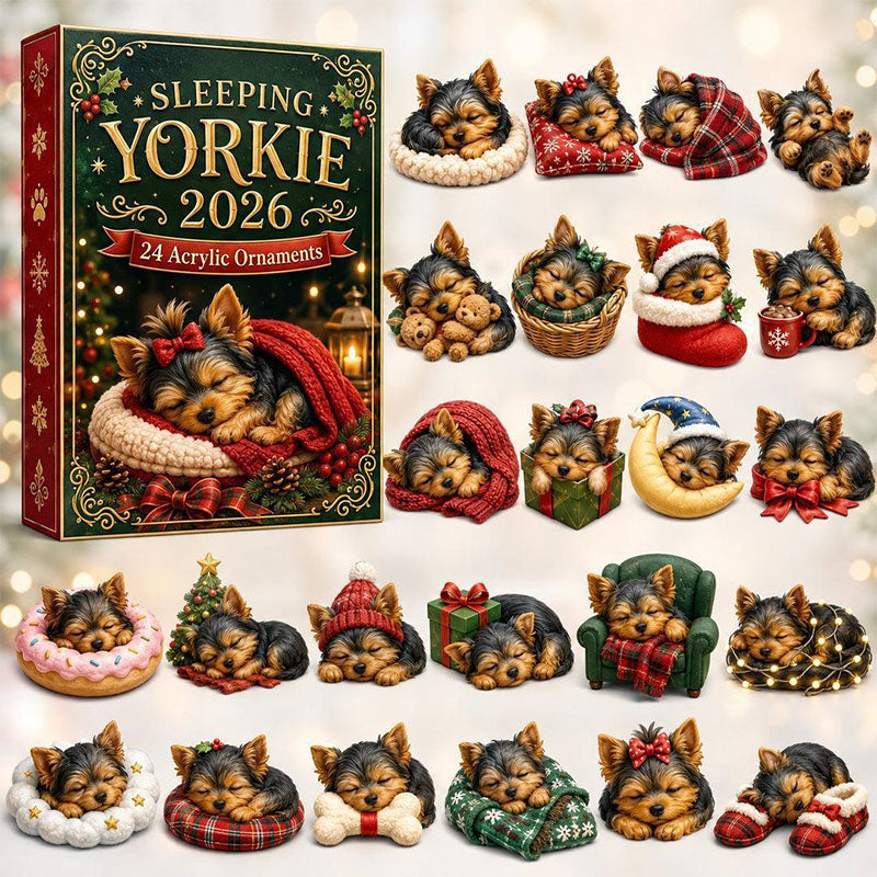 😍🐶24 Days Yorkie Acrylic Ornament Advent Calendar