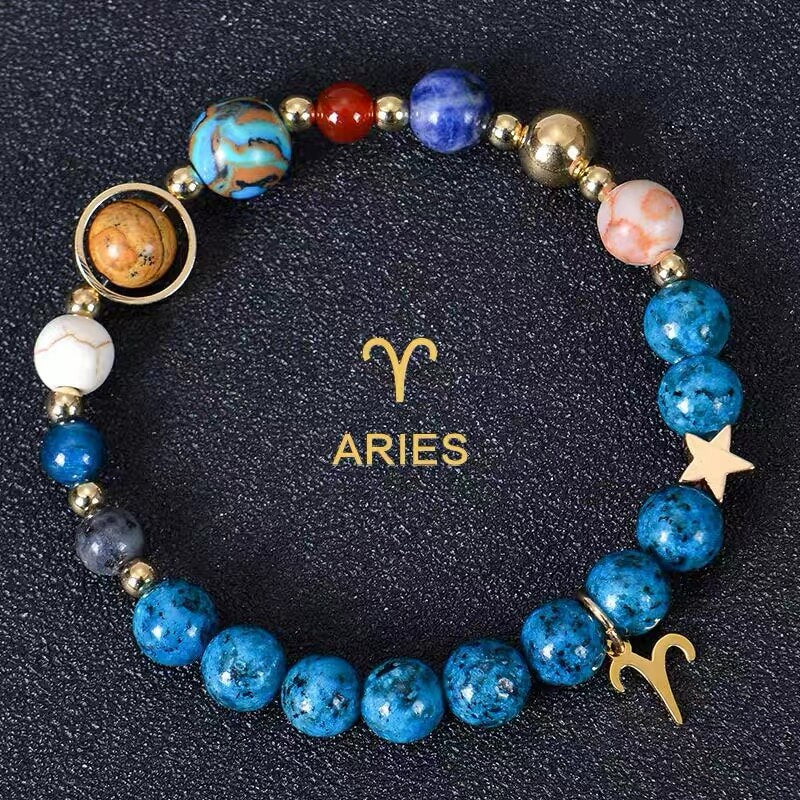 🎁✨ Zodiac Blue Agate Bracelet – A Personal Birthday Gift Written in the Stars 💫