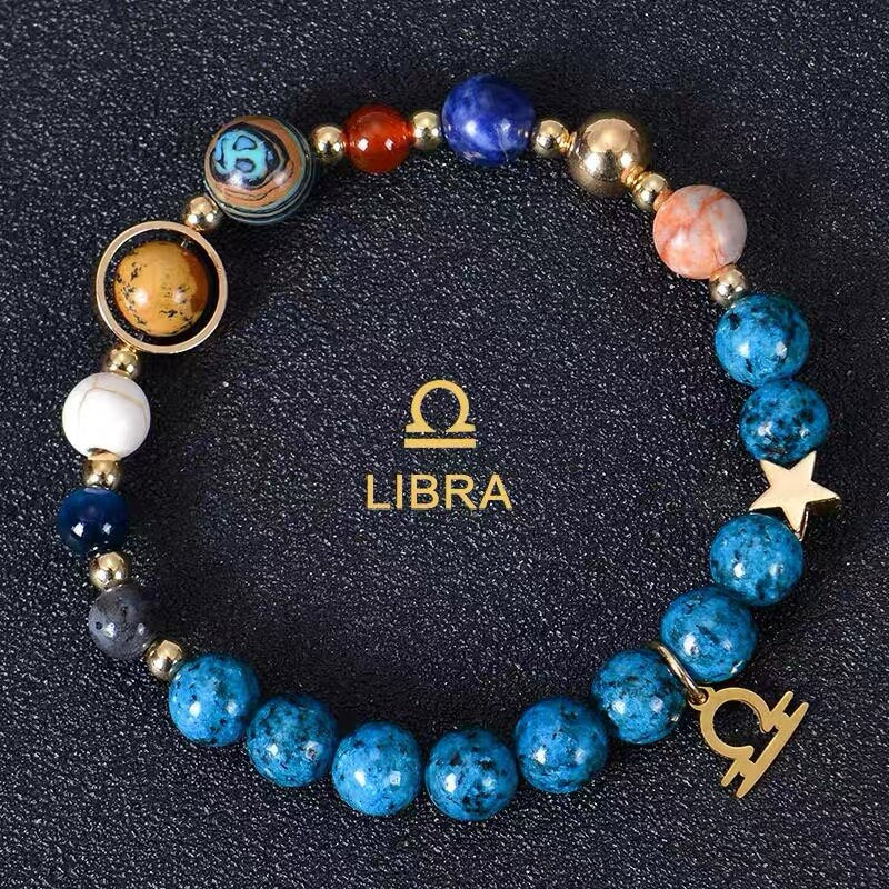 🎁✨ Zodiac Blue Agate Bracelet – A Personal Birthday Gift Written in the Stars 💫