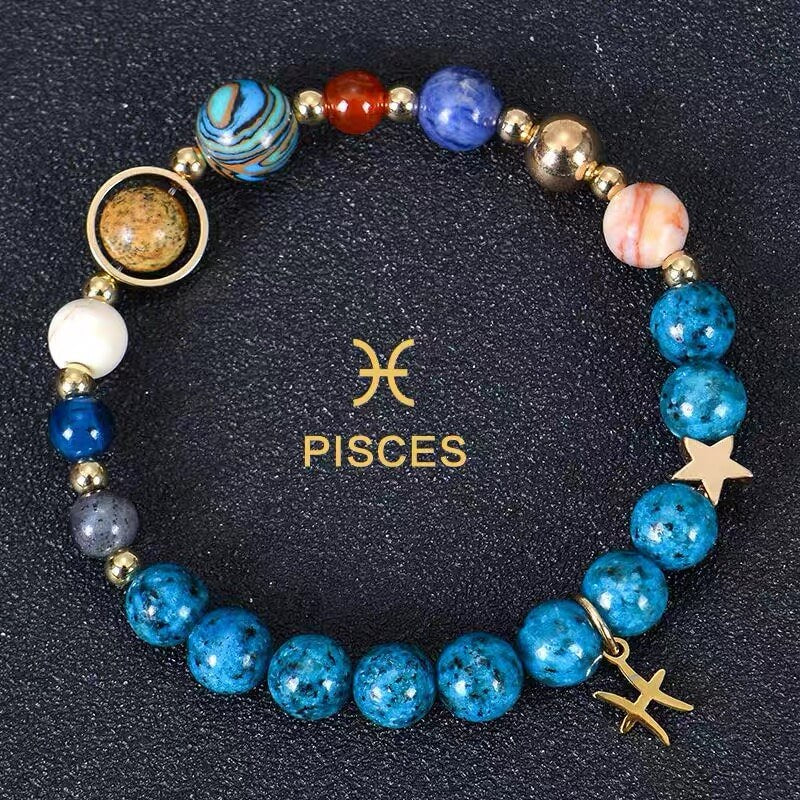 🎁✨ Zodiac Blue Agate Bracelet – A Personal Birthday Gift Written in the Stars 💫