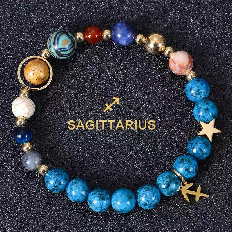 🎁✨ Zodiac Blue Agate Bracelet – A Personal Birthday Gift Written in the Stars 💫
