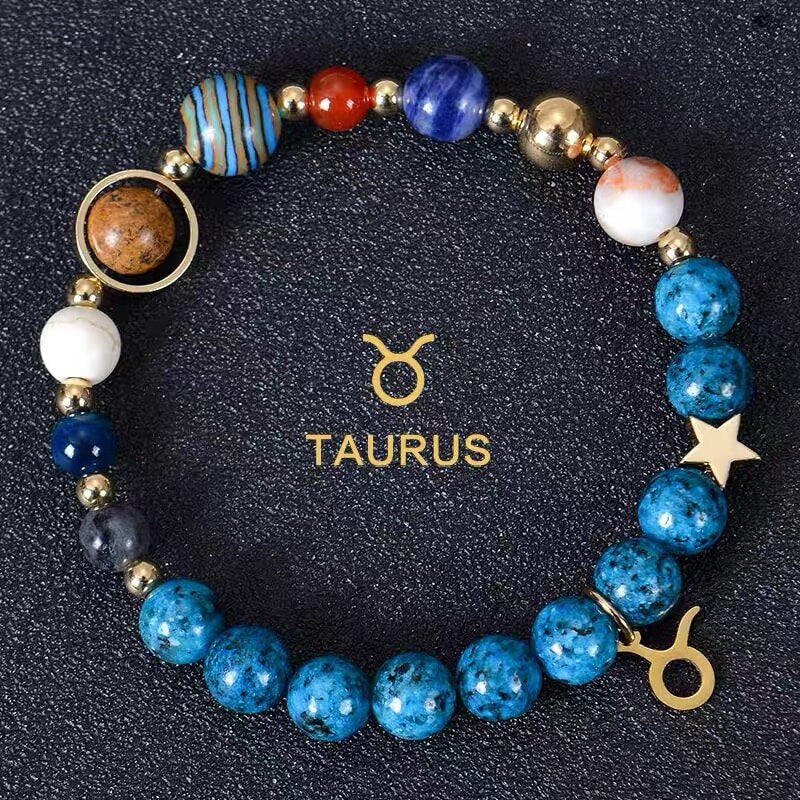 🎁✨ Zodiac Blue Agate Bracelet – A Personal Birthday Gift Written in the Stars 💫