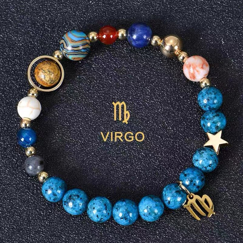 🎁✨ Zodiac Blue Agate Bracelet – A Personal Birthday Gift Written in the Stars 💫