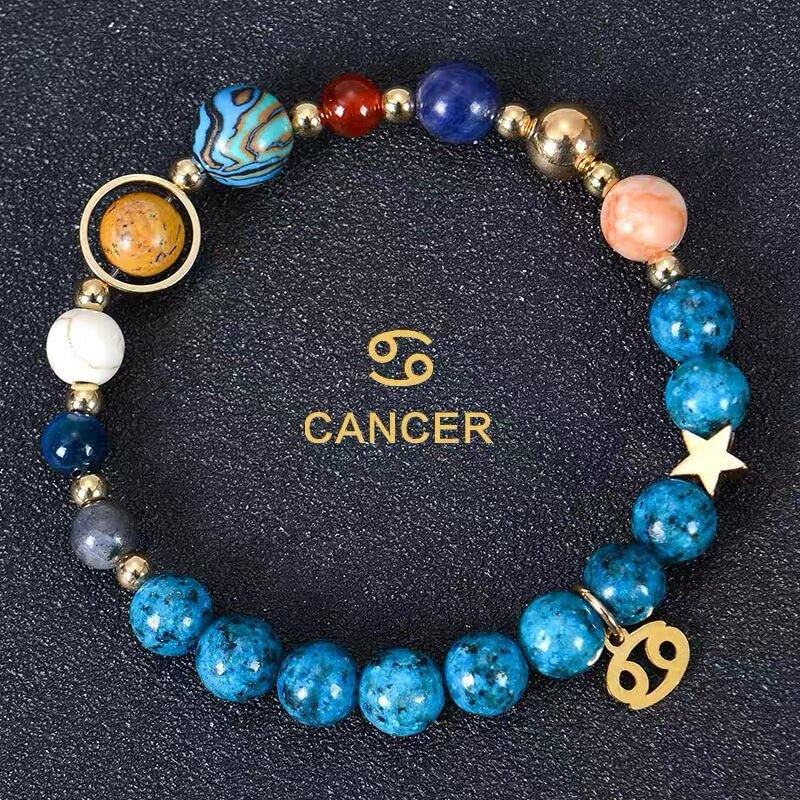 🎁✨ Zodiac Blue Agate Bracelet – A Personal Birthday Gift Written in the Stars 💫