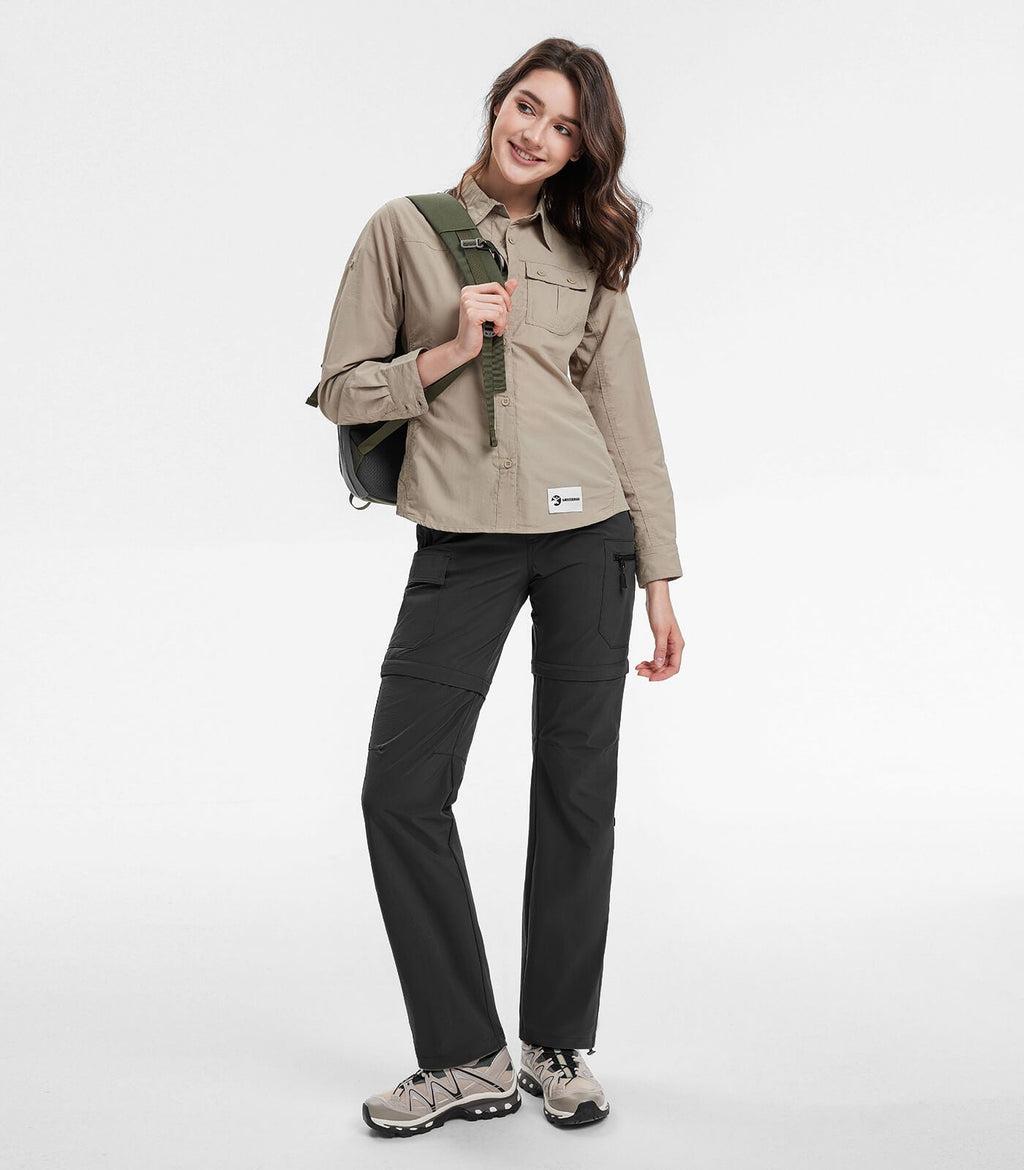 Women's Convertible Hiking Pants Quick Dry Zip-Off Cargo - HikerFlex W024