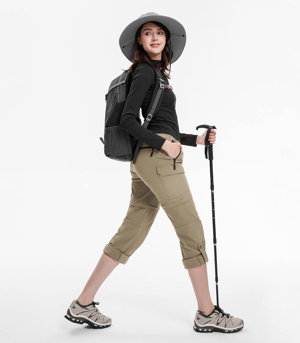 Women's Convertible Hiking Pants Quick Dry Zip-Off Cargo - HikerFlex W024