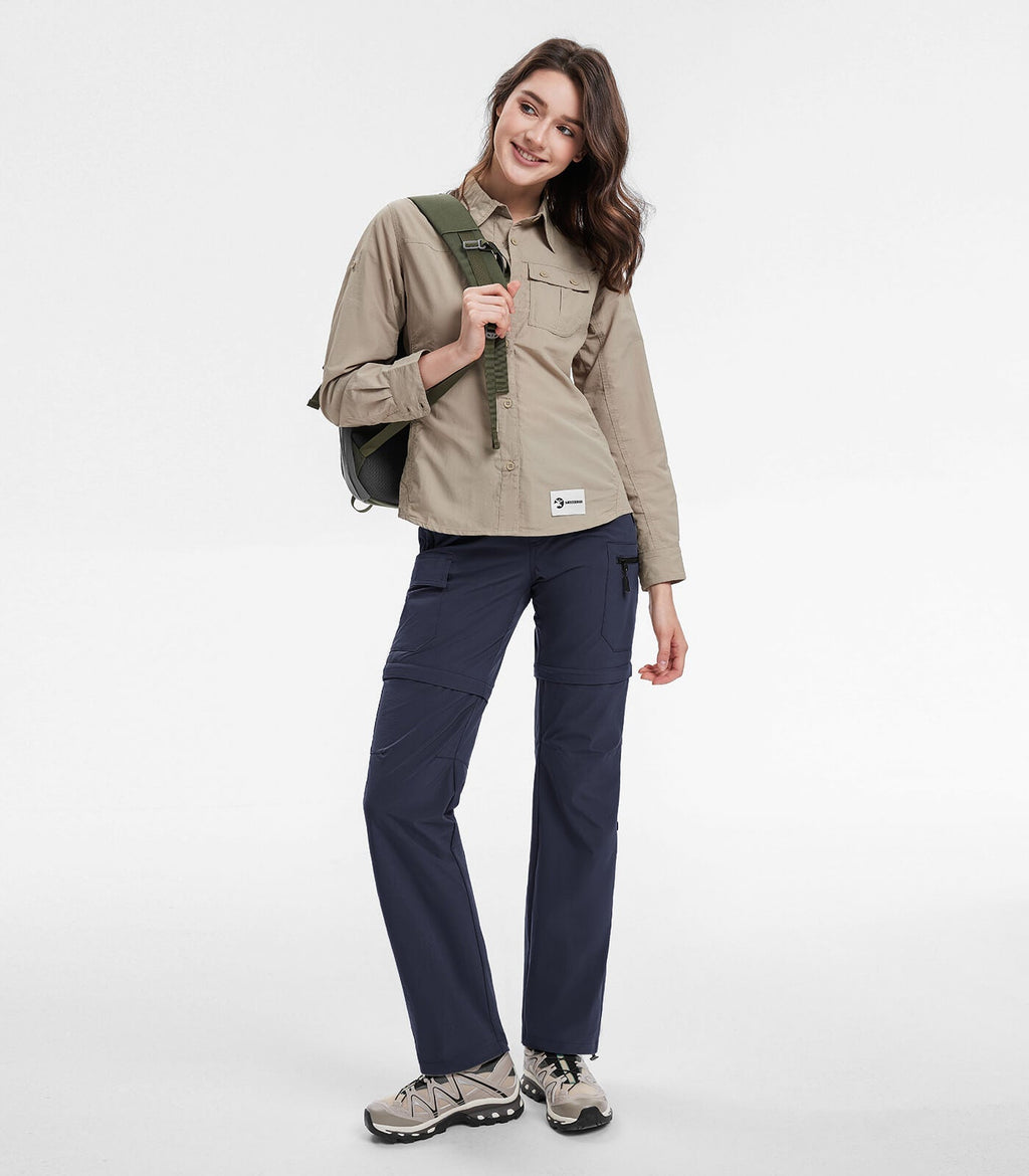 Women's Convertible Hiking Pants Quick Dry Zip-Off Cargo - HikerFlex W024