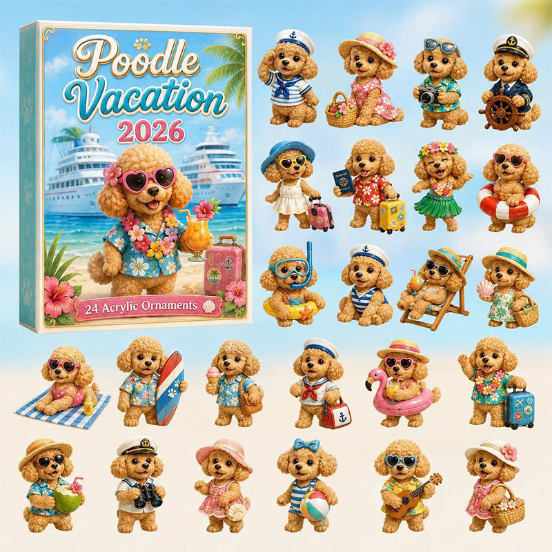 🎁24 Days Poodle Acrylic Ornament Advent Calendar