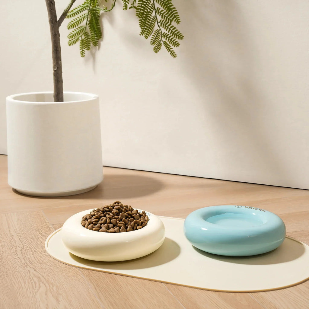 Bagel Ceramic Cat Bowl – Anti-Whisker Cat Food Bowl - Lune