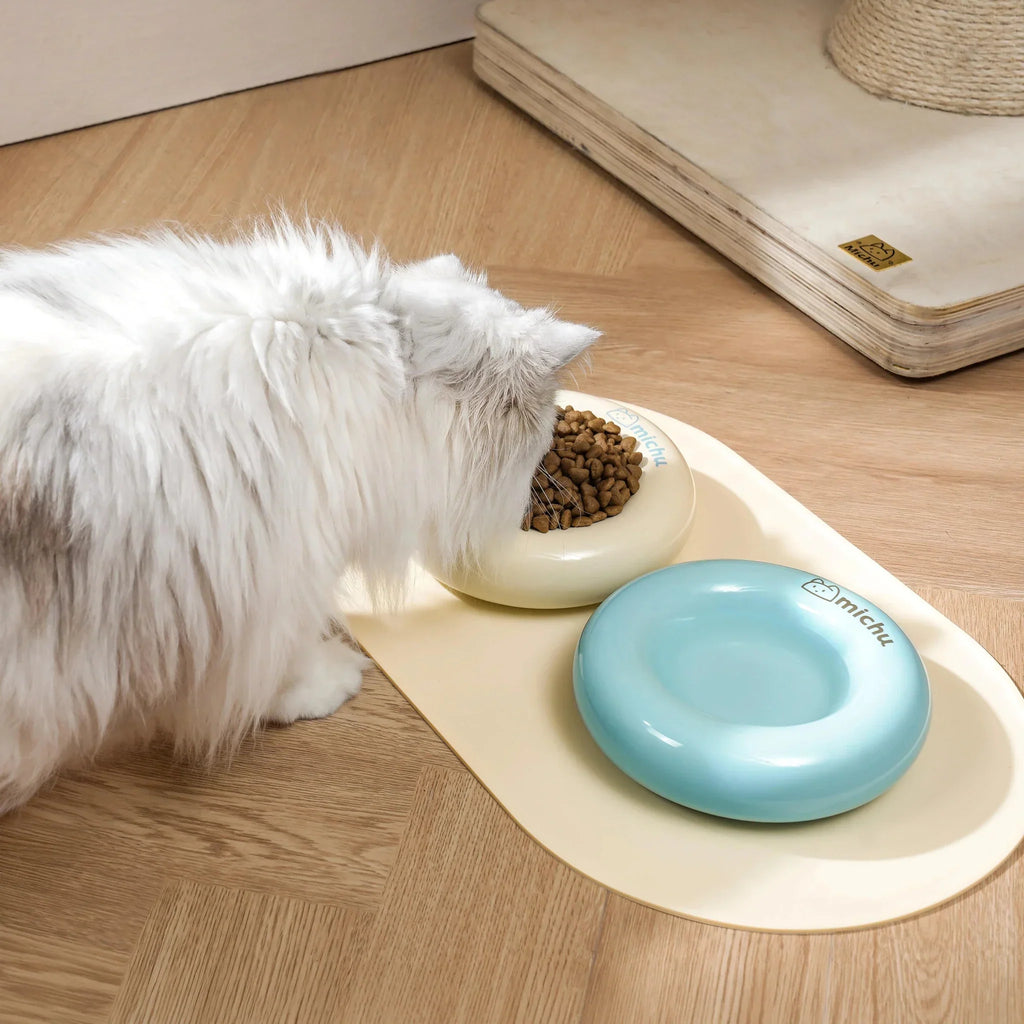 Bagel Ceramic Cat Bowl – Anti-Whisker Cat Food Bowl - Dore