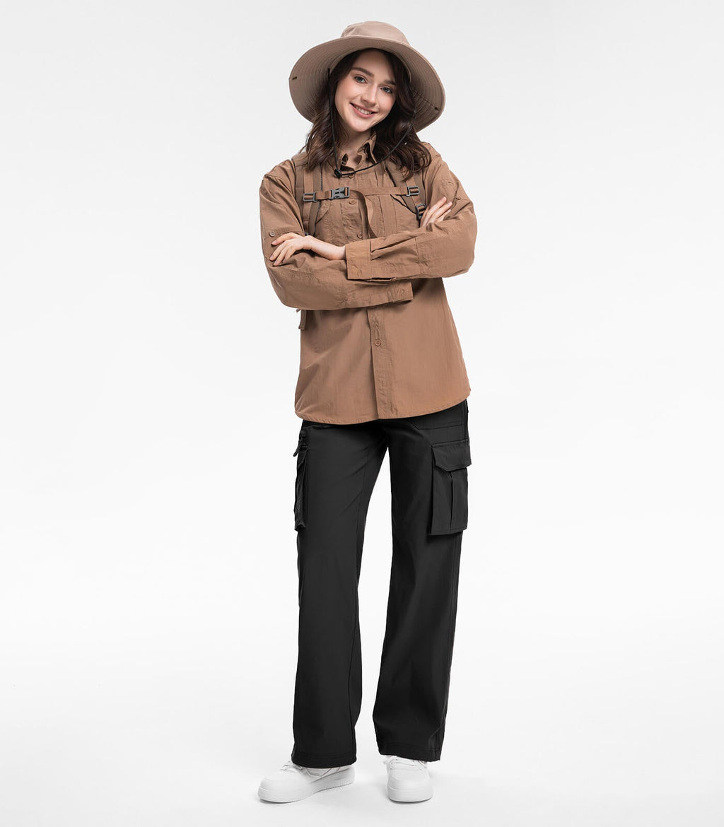 Women's Cargo Hiking Pants High Waisted - HikerFlex W037