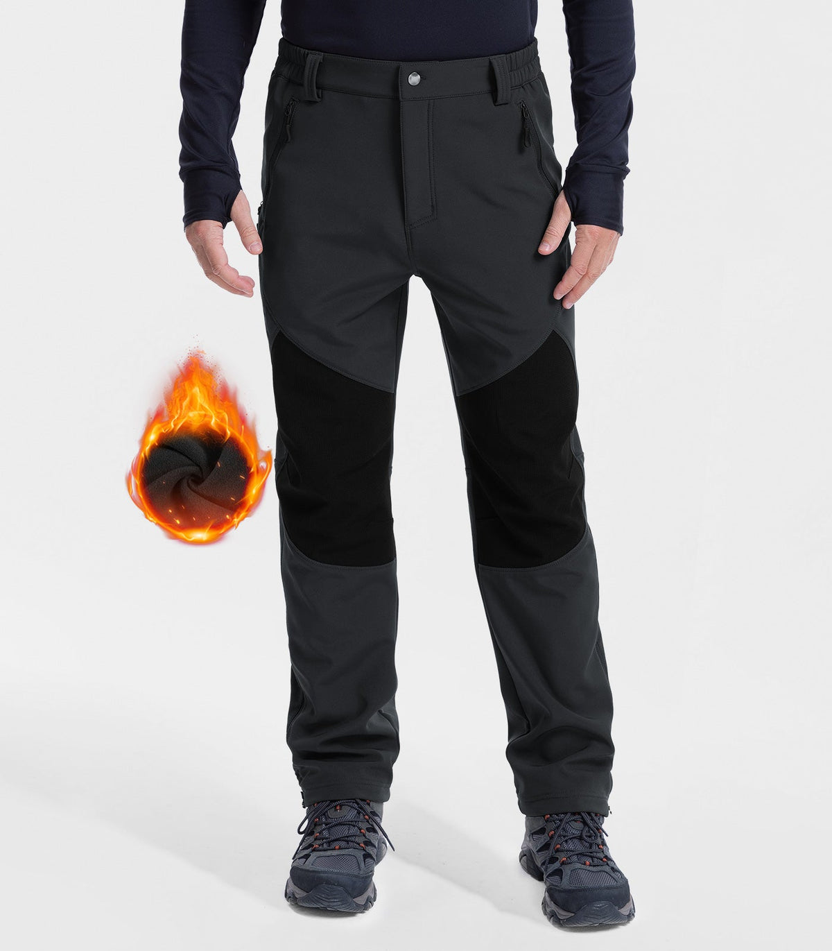 Men's Snow Ski Pants Fleece Lined Waterproof - SnowVenture M041