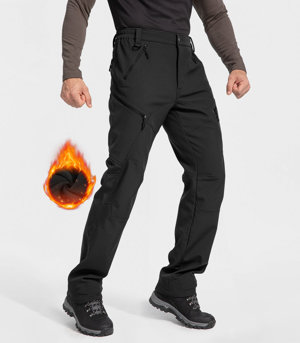 Men's Snow Ski Fleece lined Pants - SnowVenture M054