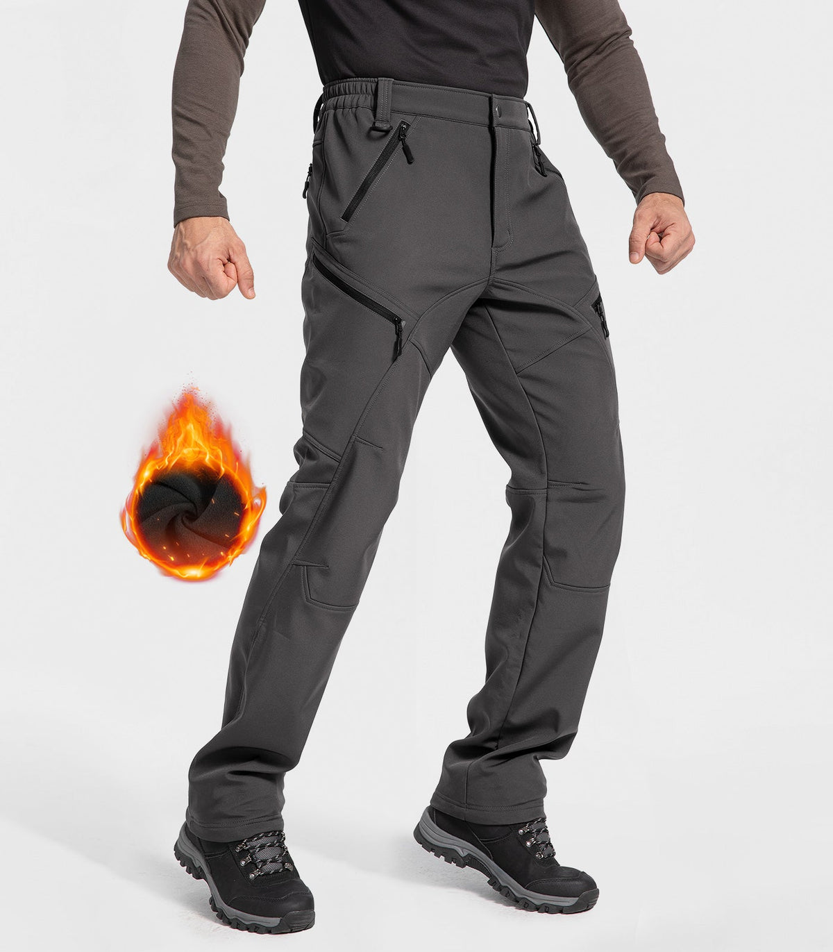 Men's Snow Ski Fleece lined Pants - SnowVenture M054