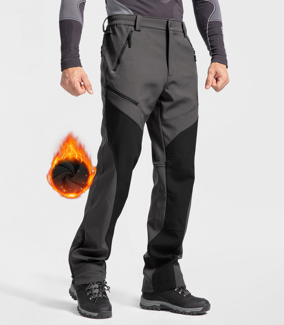Men's Snow Ski Fleece lined Pants - SnowVenture M055