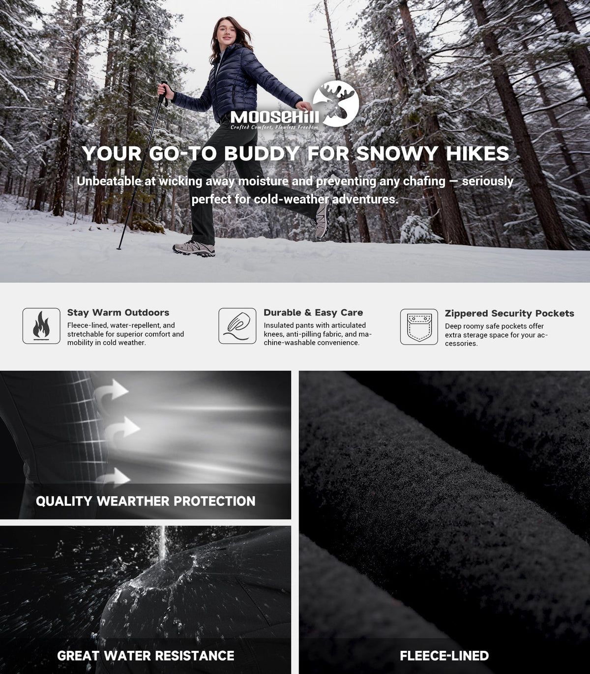 Women's Snow Ski Hiking Pants - SnowVenture W003