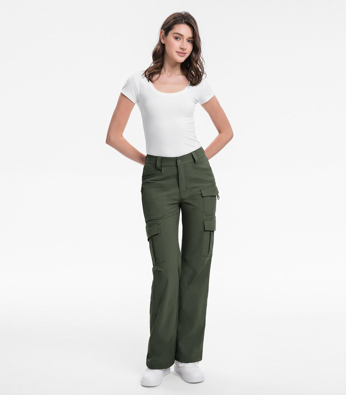 Women's Cargo Hiking Pants / High-Waisted & Lightweight - HikerFlex W038