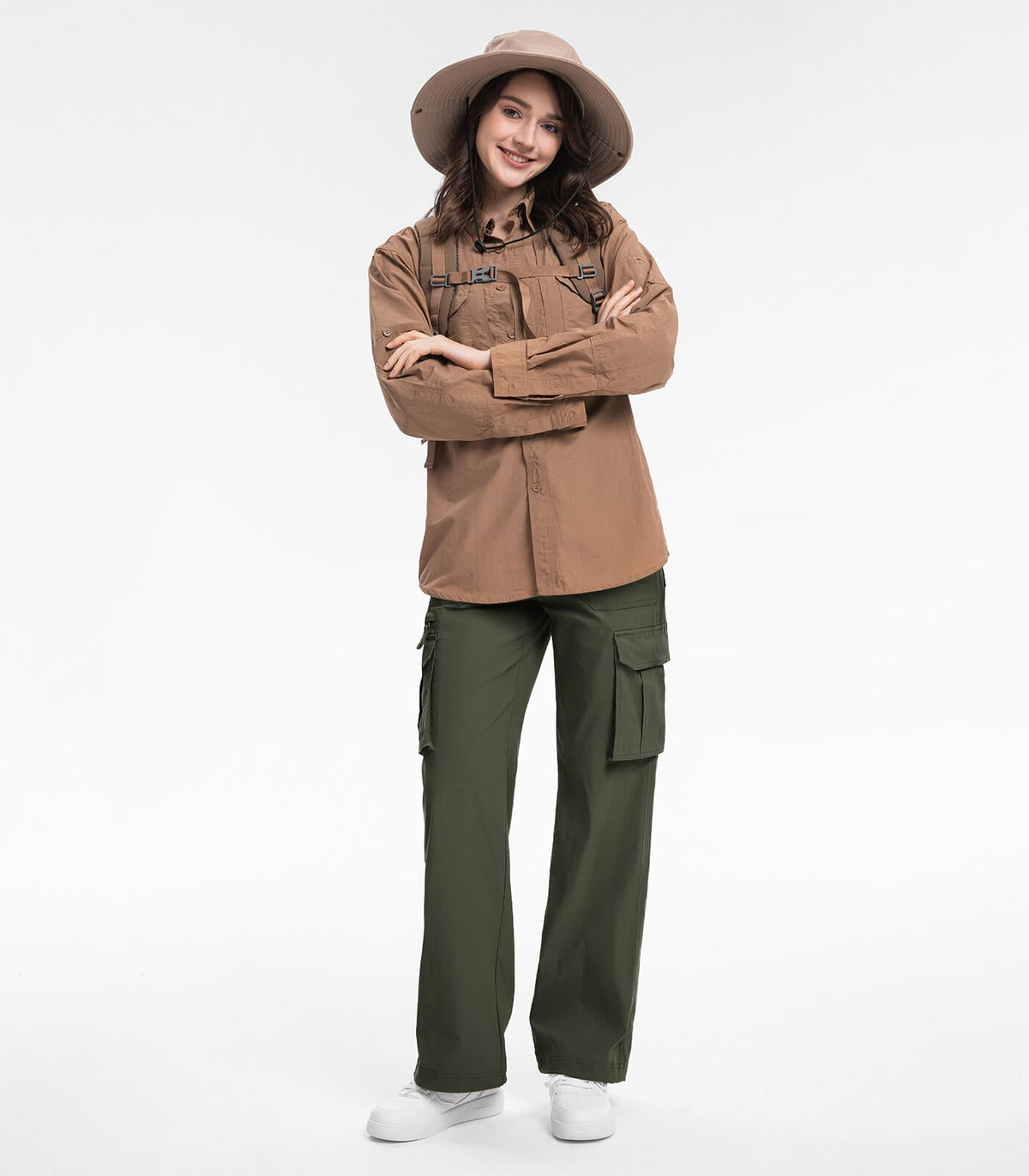 Women's Cargo Hiking Pants High Waisted - HikerFlex W037