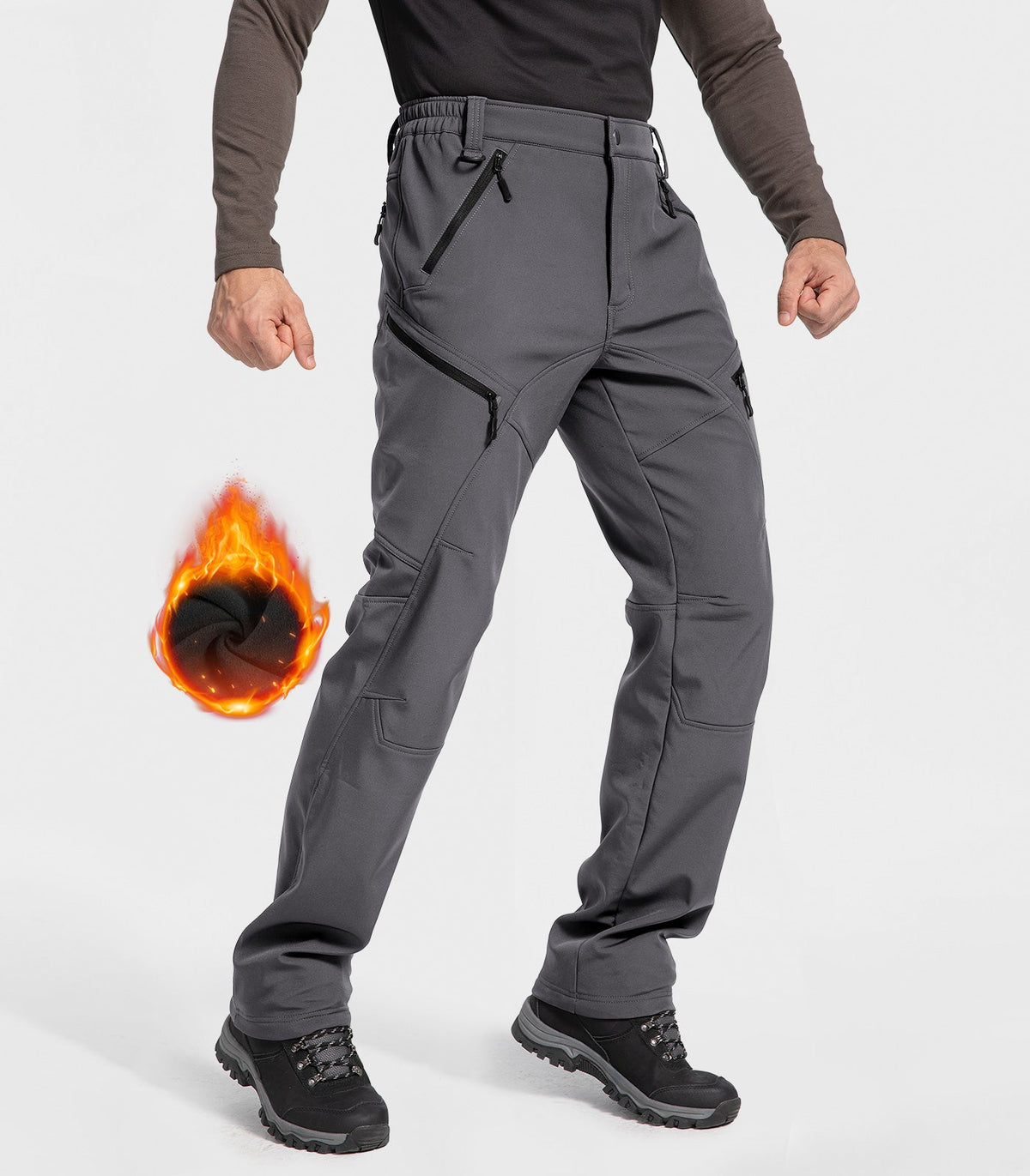 Men's Snow Ski Fleece lined Pants - SnowVenture M054