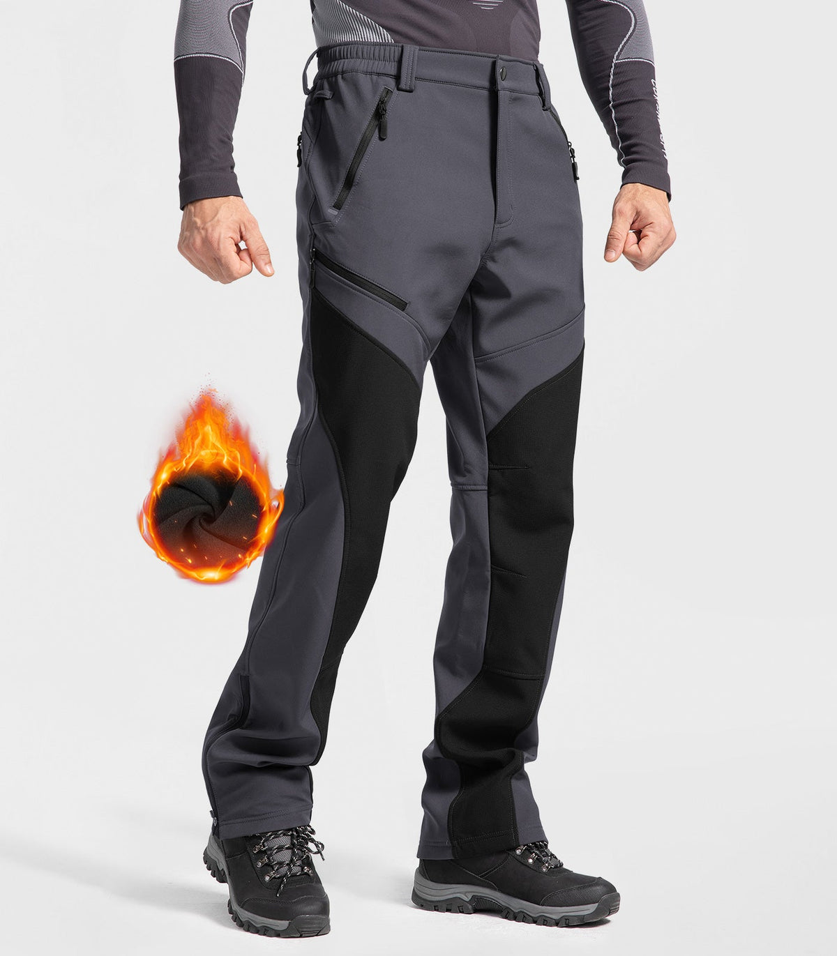 Men's Snow Ski Fleece lined Pants - SnowVenture M055