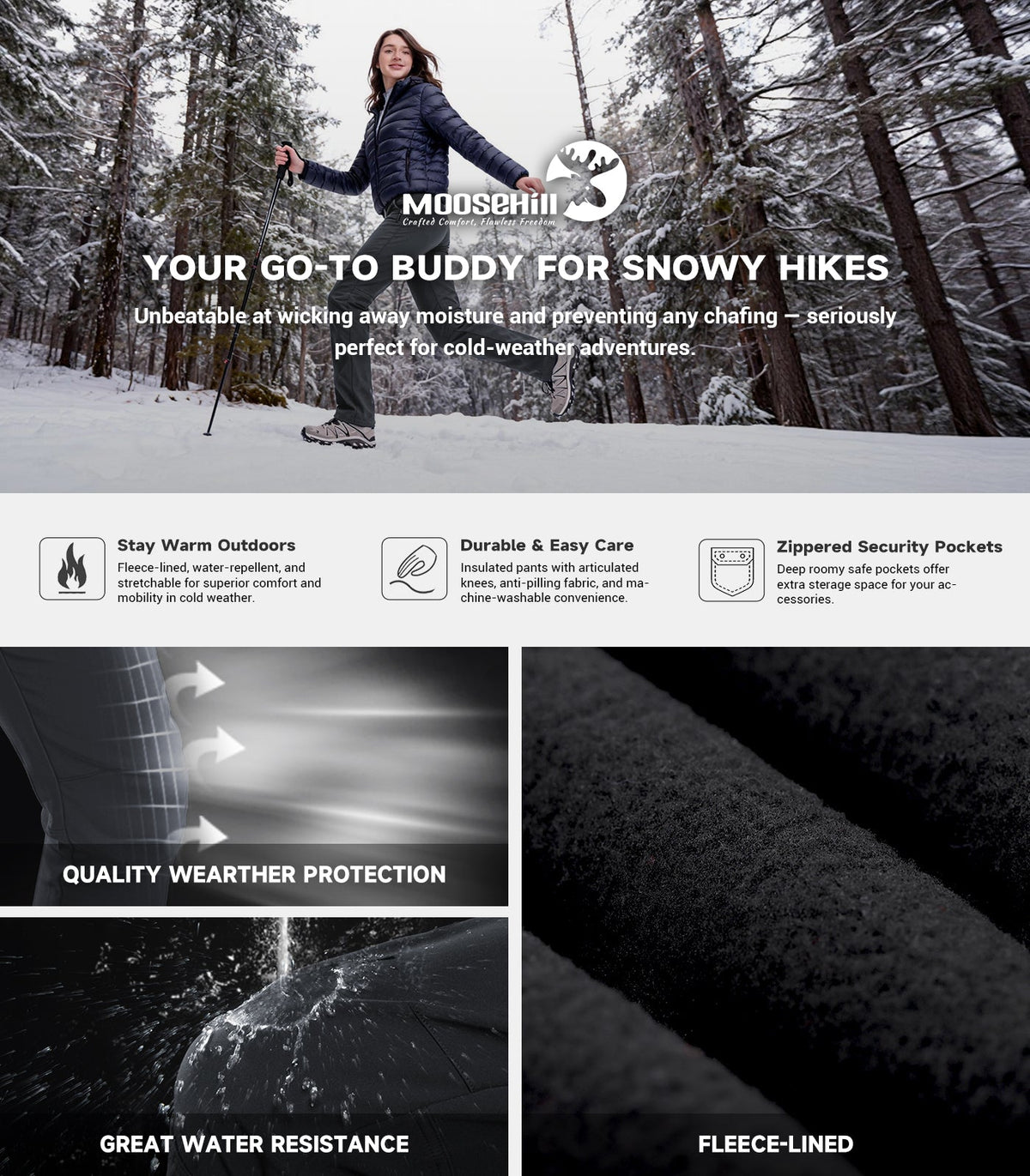 Women's Snow Ski Hiking Pants - SnowVenture W003