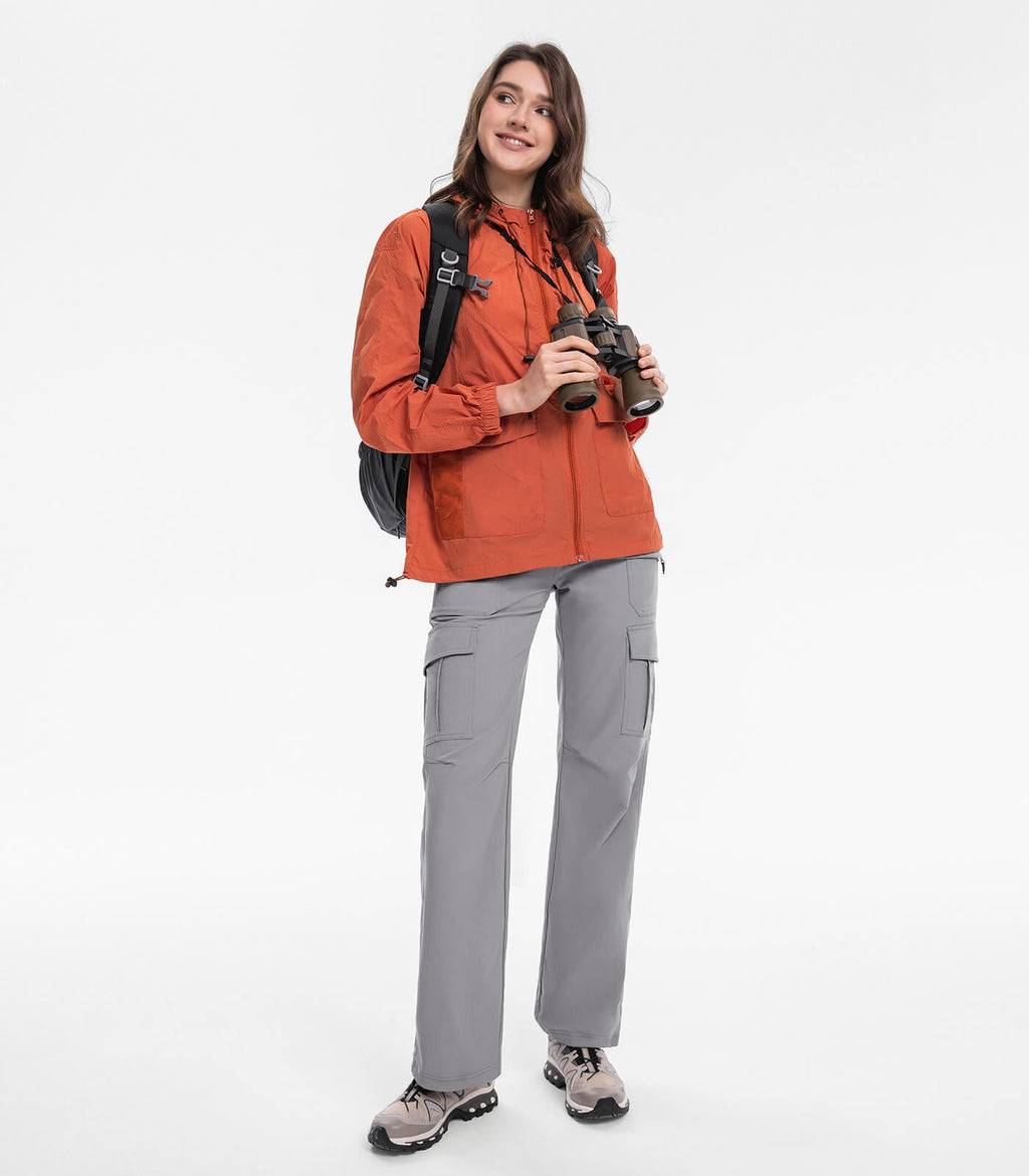 Women's Cargo Hiking Pants / High-Waisted & Lightweight - HikerFlex W038