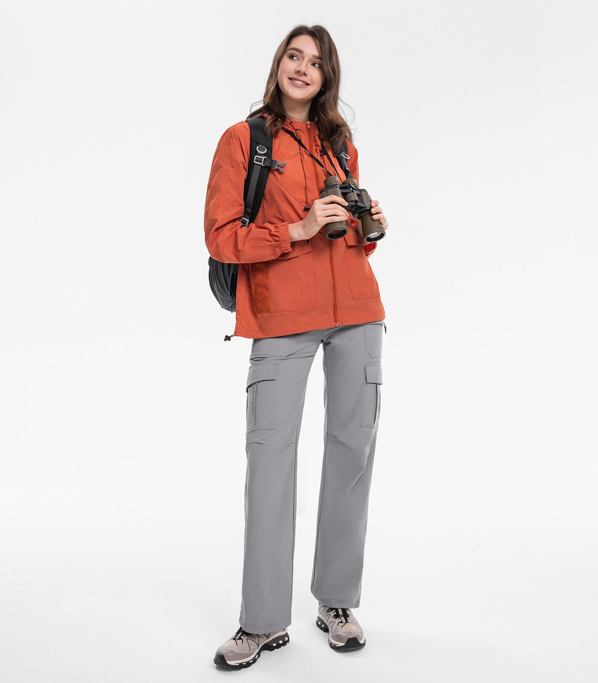 Women's Cargo Hiking Pants / High-Waisted & Lightweight - HikerFlex W038