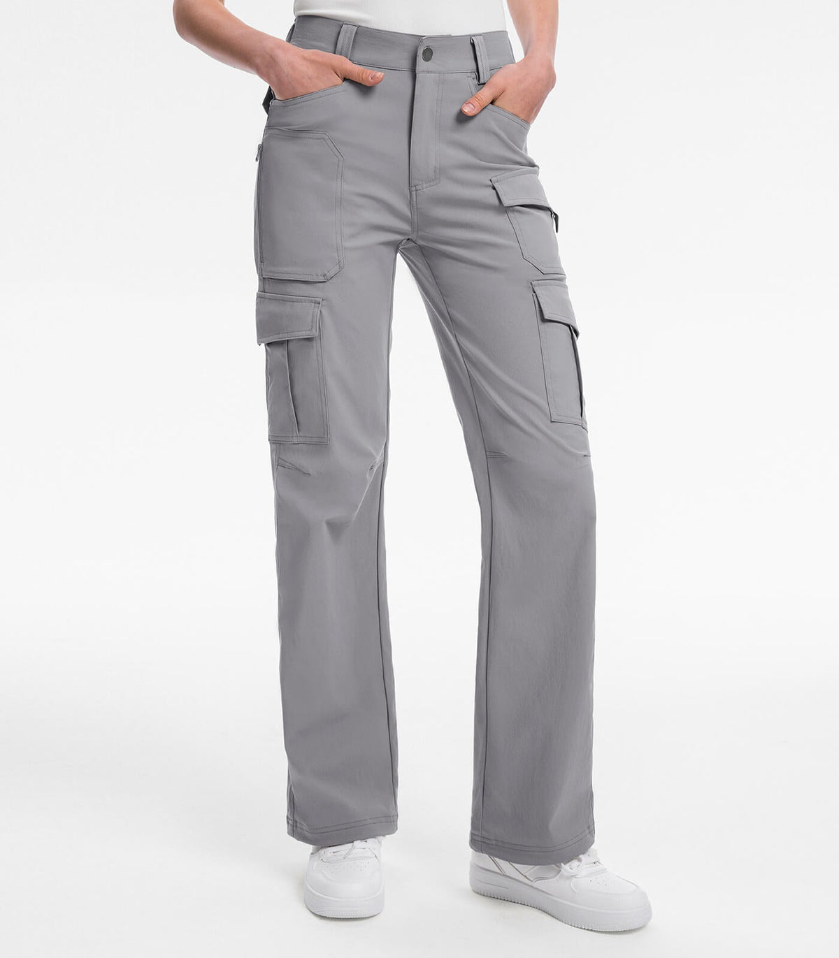 Women's Cargo Hiking Pants / High-Waisted & Lightweight - HikerFlex W038