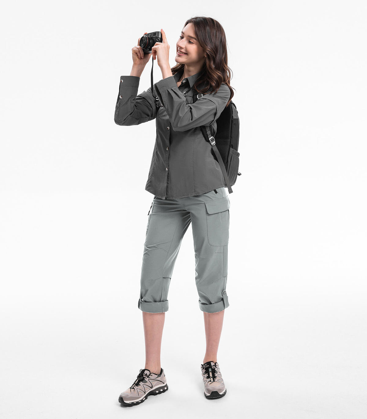 Women's Hiking Pants Cargo Quick-Dry Stretch Lightweight - HikerFlex W022