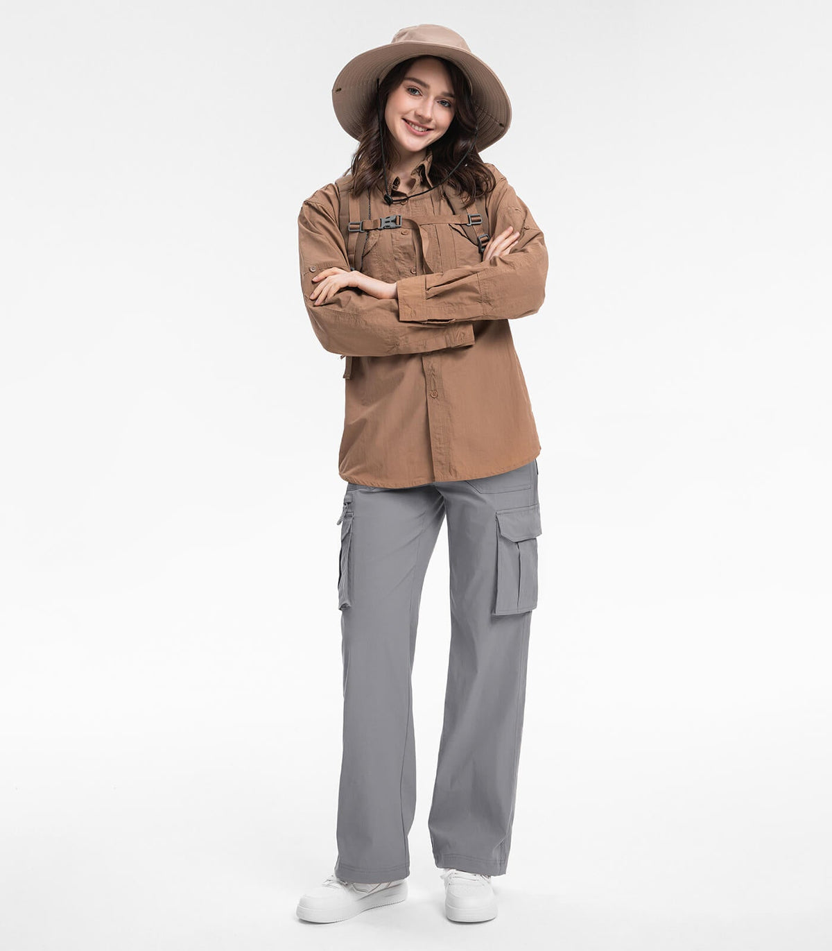 Women's Cargo Hiking Pants High Waisted - HikerFlex W037